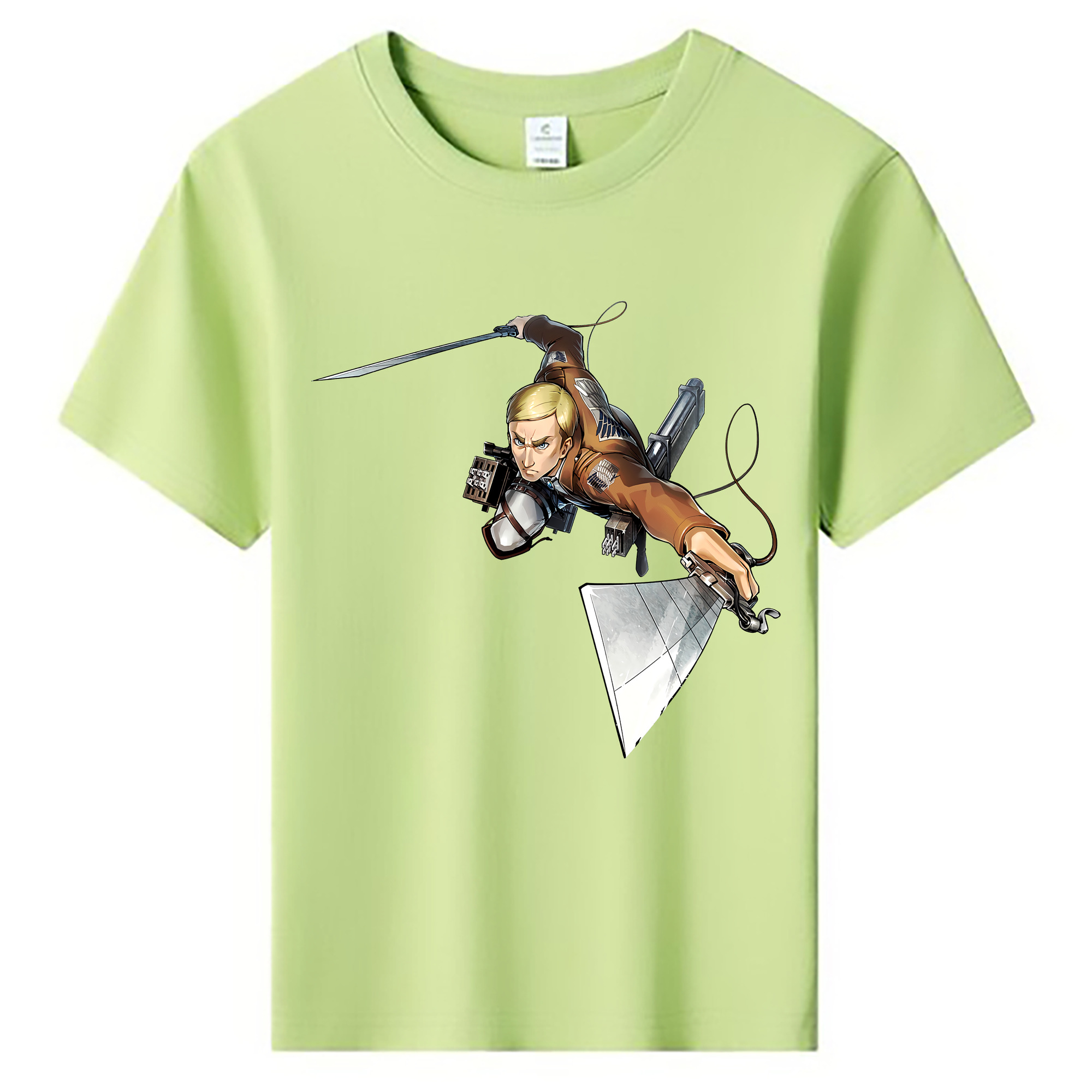 （画像用） 進撃の巨人 エルヴィン・スミス Attack on Titan Erwin Smith 綿100％キッズTシャツ（フロントプリント）